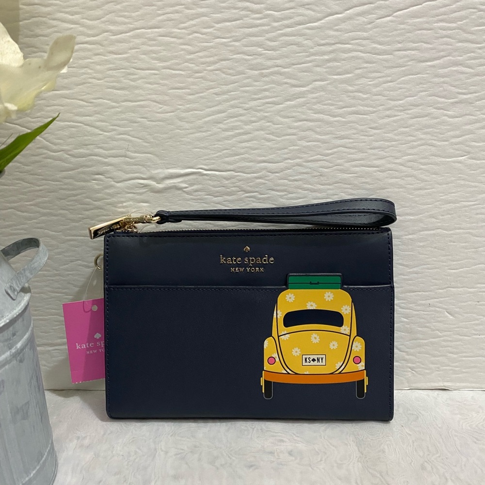 Kate Spade navy beep beep medium wristlet